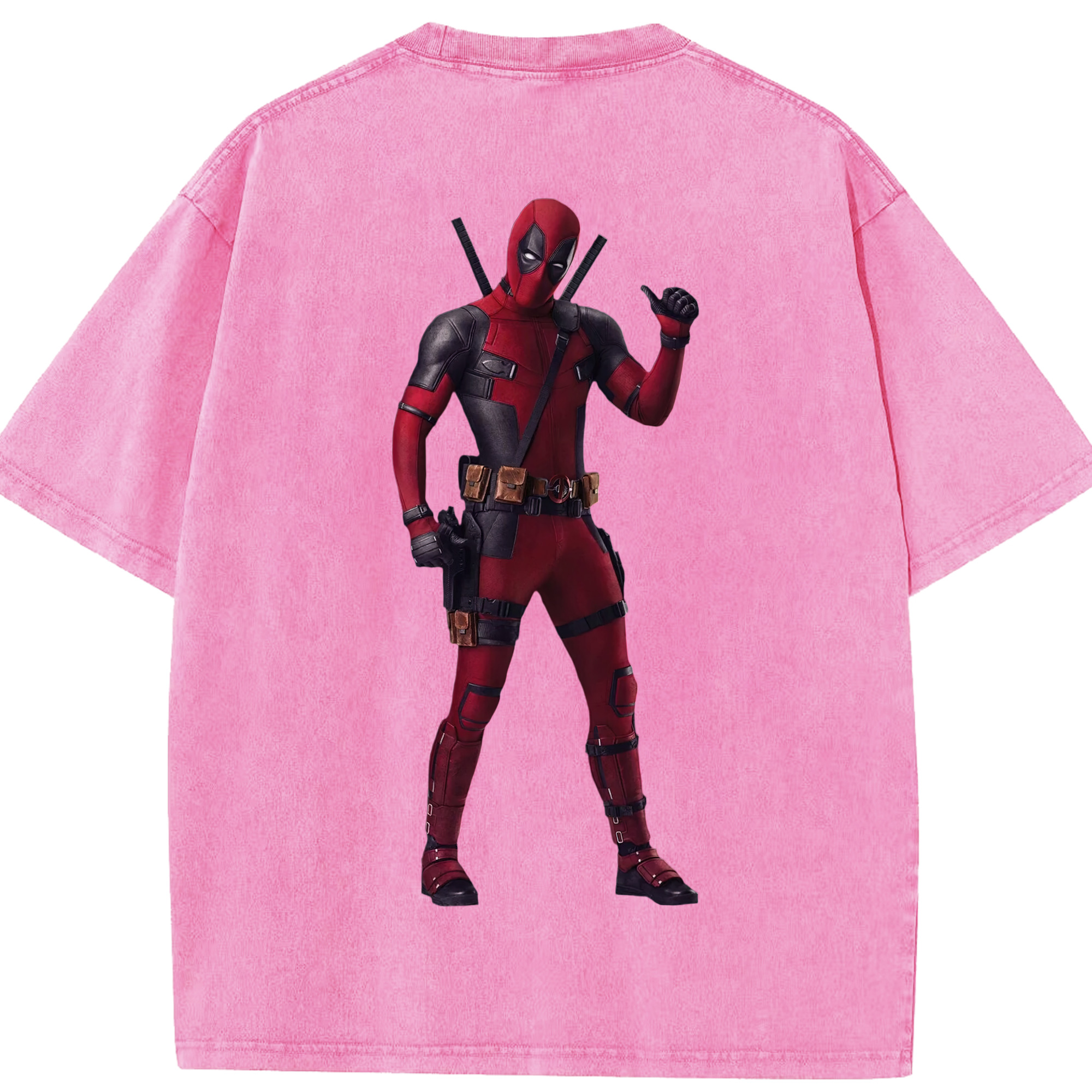 （画像用） Deadpool デッドプール 綿100% ヴィンテージ風 半袖Tシャツ（背面プリント）